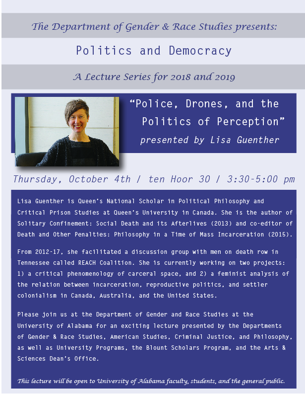 "Police, Drones, and the Politics of Perception" flyer
